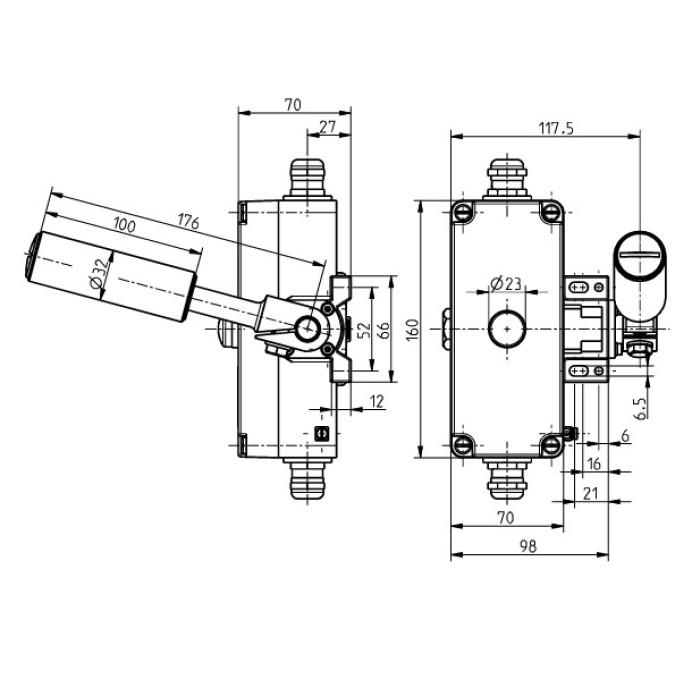 Датчик сходу стрічки Steute Ex ZS 75 SR 2O VD-de Mining