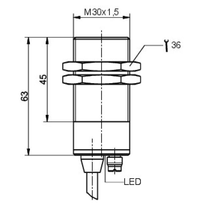 Датчик безпеки Steute Ex RC Si M30 1O/1S LED-3G/D-5m-NIRO