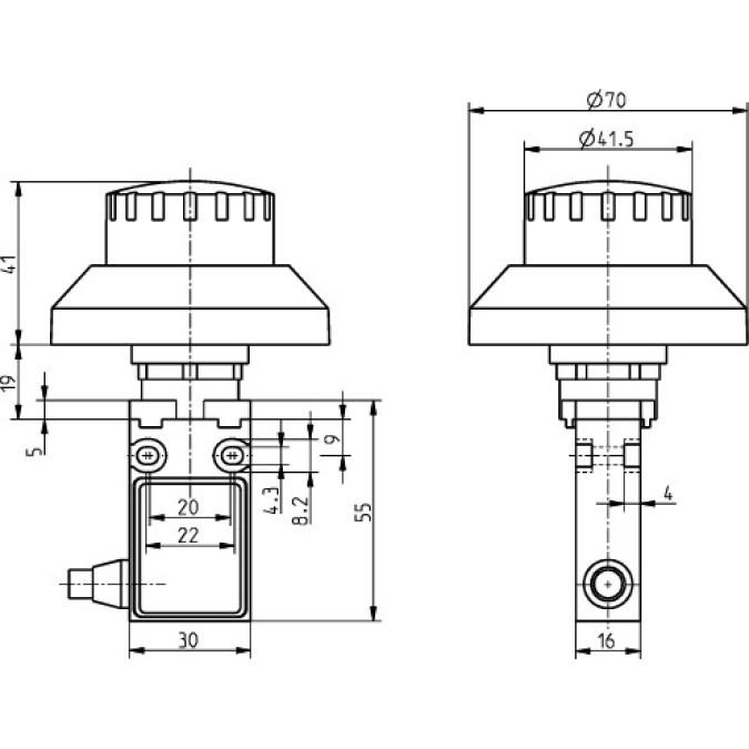 Командний пристрій Steute Ex 14 RUV-S 1O/1S 1m Kabel links