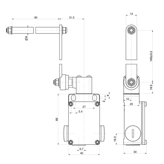 Тросовий вимикач Steute EM 41 DB/90° 1O/1S