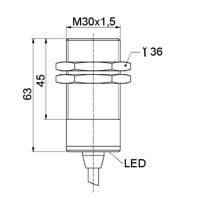 Датчик безпеки Steute RC Si M30 1O/1S-LED-2m-NIRO IP69 Extreme