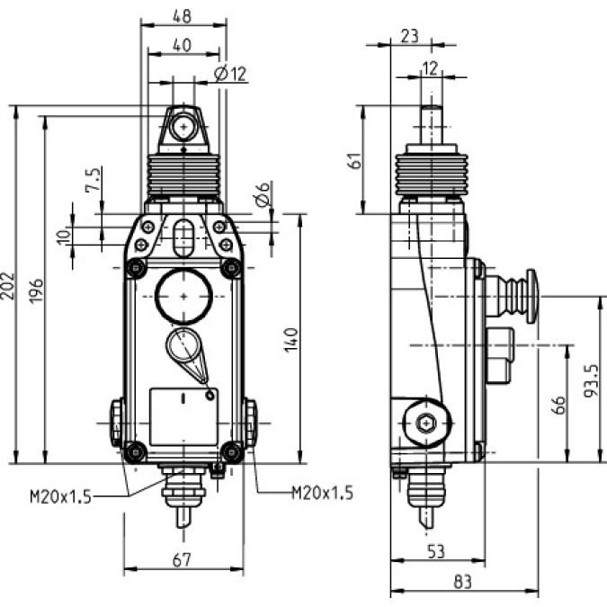 Тросовий вимикач Steute Ex ZS 80 1O/1S WVD-3D 3m