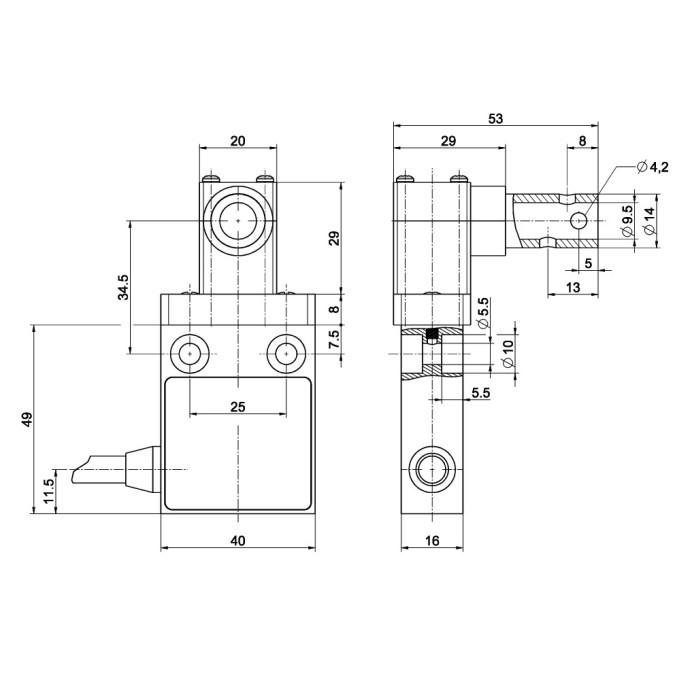 Вимикач безпеки Steute ES 13 SB-S 2O/1S-5m - 9,5 mm