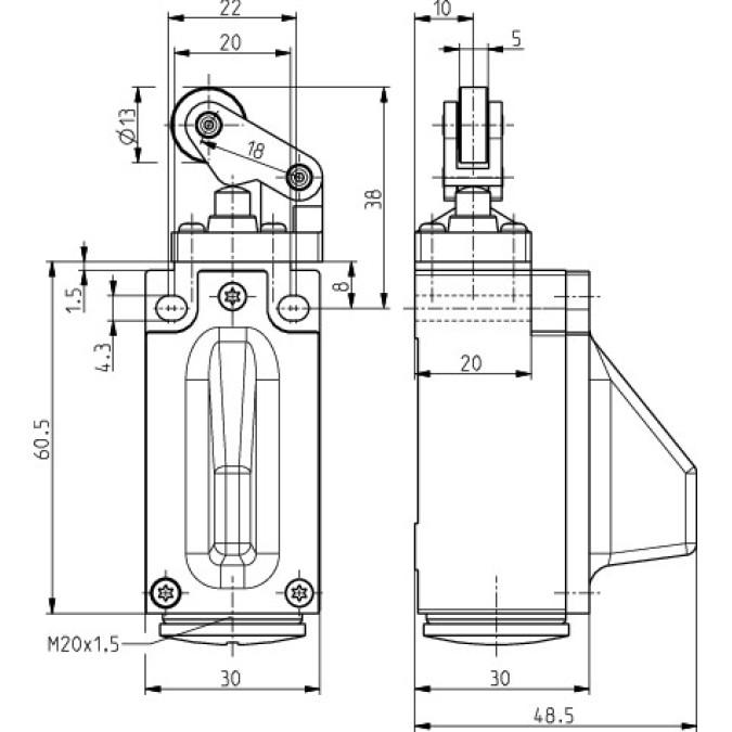 Кінцевий вимикач Steute RF 95 WH LR SW868