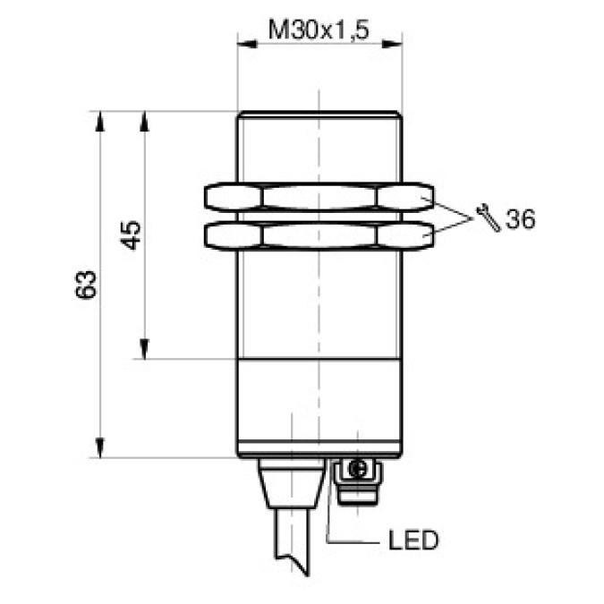 Датчик безпеки Steute Ex RC Si M30 2O LED-2m