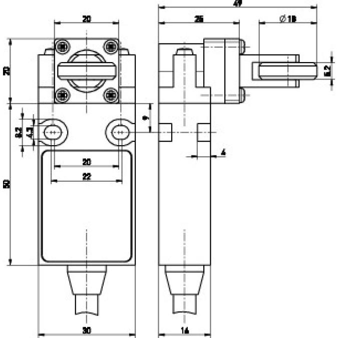 Кінцевий вимикач Steute ExM 14 VR 1O/1S 2m