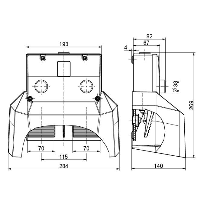 Педальний вимикач Steute GFS 2 IK 2OSD2O VD/IK 2OSD2O VD