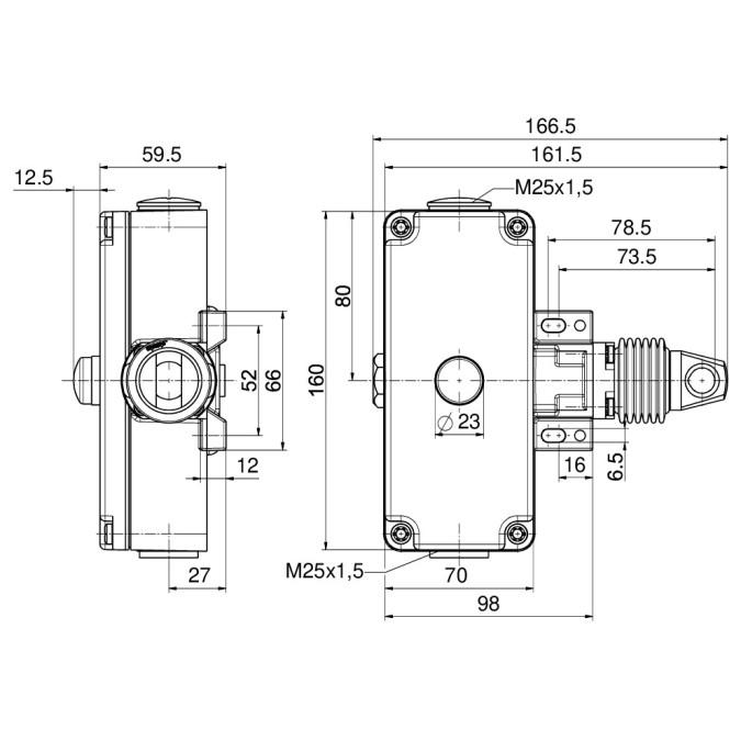 Тросовий вимикач Steute ZS 75 2O/2S WVD 120-180N -40°C Extreme