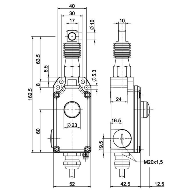 Тросовий вимикач Steute Ex ZS 71 2O WVD 3m 100N