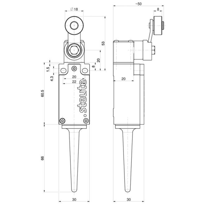 Кінцевий вимикач Steute RF 95 D ULR SW868 metal roller