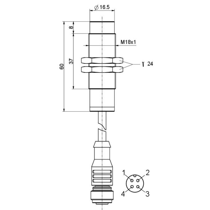 Індуктивний датчик Steute RF IS M18 nb-ST 2m