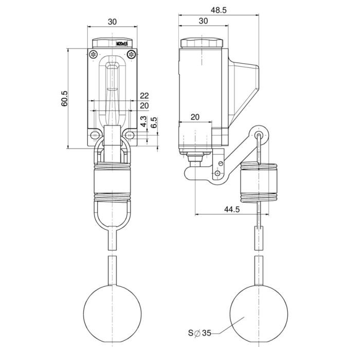 Тросовий вимикач Steute RF 95 WH/90° LR SW915 3,2m Zugseil