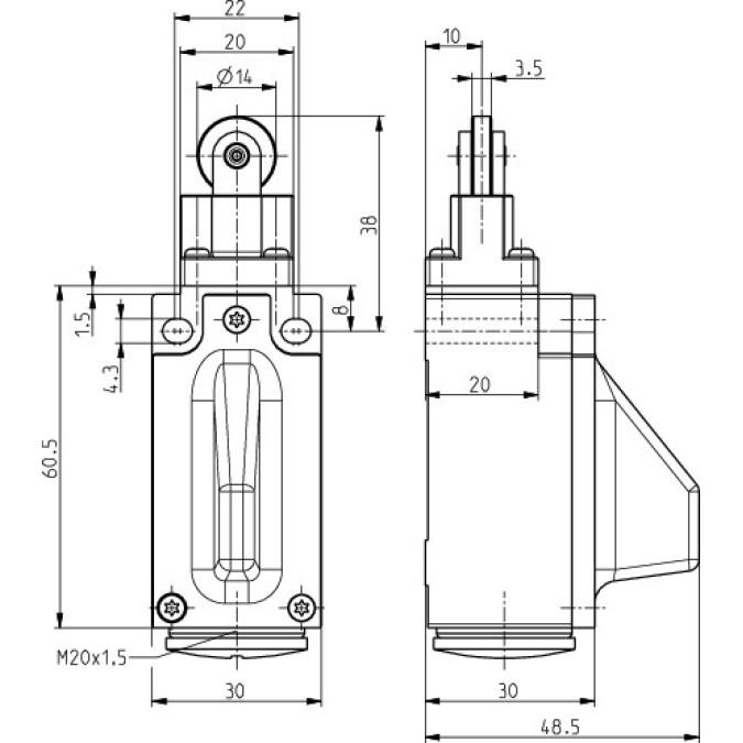 Кінцевий вимикач Steute RF 95 RL LR SW915