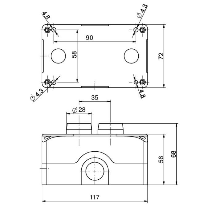 Командний пристрій Steute RF BF 74 RT/RT SW868-Batt LBT