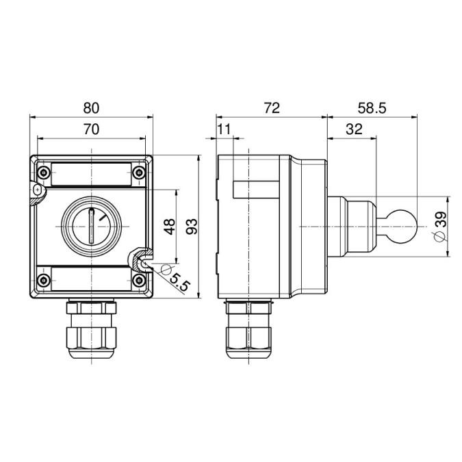 Командний пристрій Steute Ex BF 80 1 SLS (0-I) -60°C