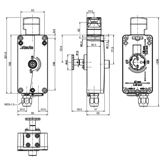 Електромагнітне блокування Steute Ex STM 515 1O/11 R TB/FE L-3G/D