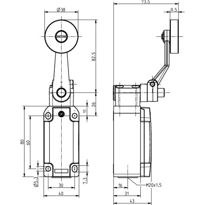 Кінцевий вимикач Steute ES 98 DL-02 mit verzahnter Welle