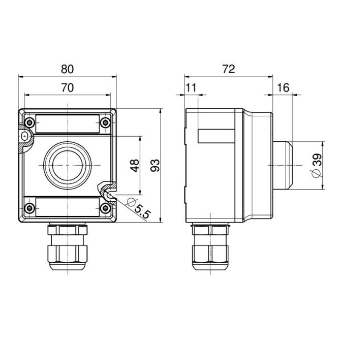 Командний пристрій Steute Ex BF 80 1 LM (LED) -60°C