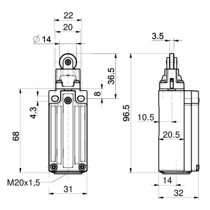 Кінцевий вимикач Steute Ex ES 97 RL-02-3G/D