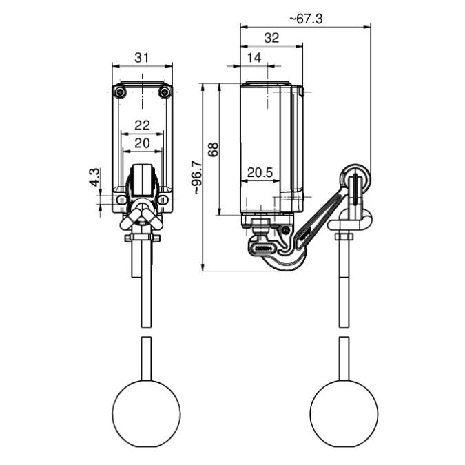 Тросовий вимикач Steute Ex ES 97 WHK/90°-11 -20°C