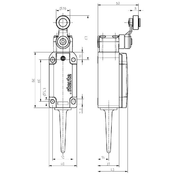 Кінцевий вимикач Steute RF 98 D ULR SW868