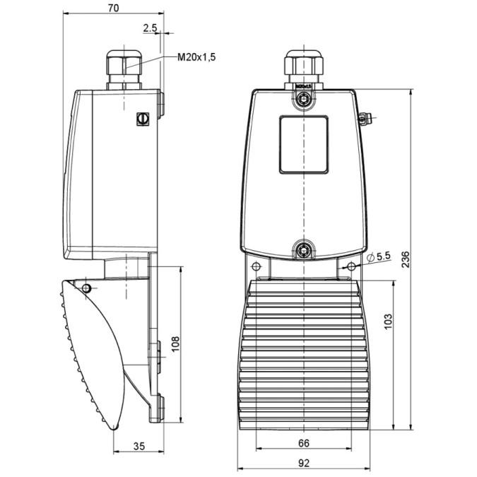 Педальний вимикач Steute Ex GFI 1O/1S -40°C Extreme