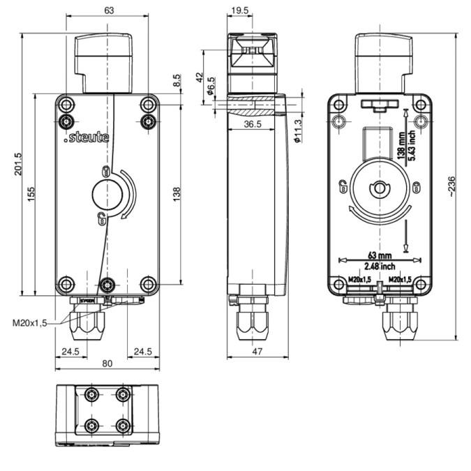 Електромагнітне блокування Steute Ex STM 515 1O/11 A L-3G/D