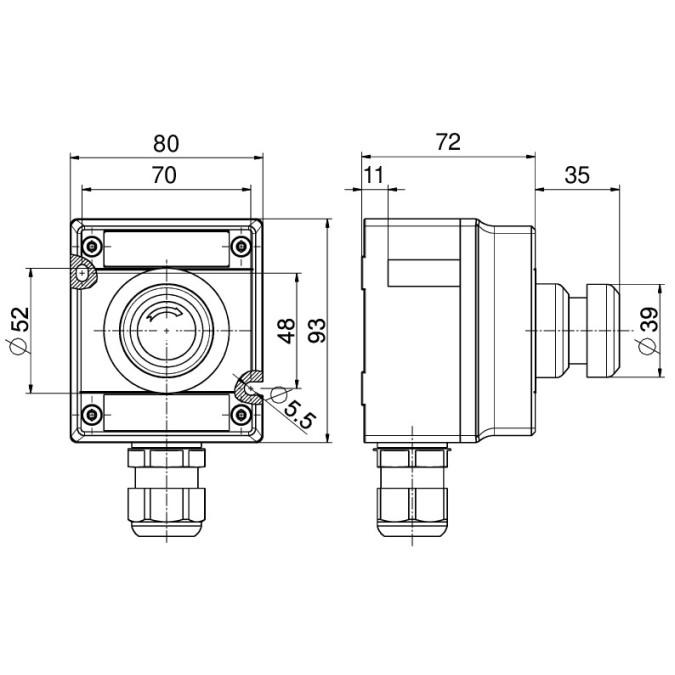 Командний пристрій Steute Ex BF 80 1 PZTNA (1O/1S, Ø38) -60°C
