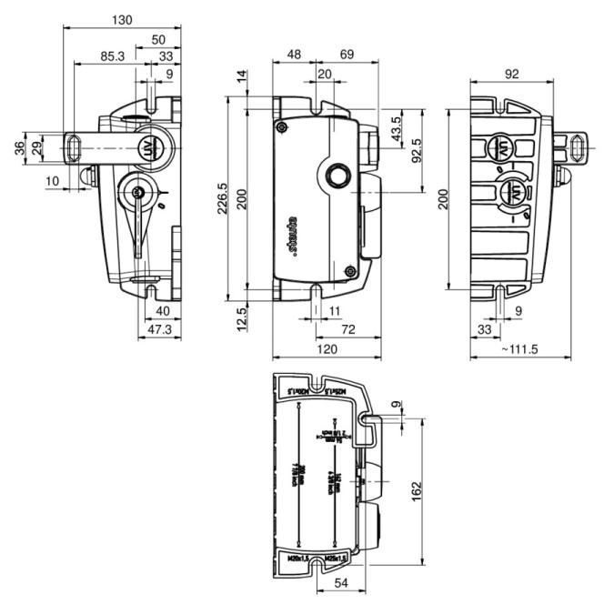 Тросовий вимикач Steute ZS 92 S 22 VD L F1 KST -40°C+70°C Extrem