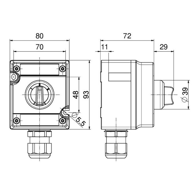 Командний пристрій Steute Ex BF 80 1 WS I-0-II (1S/1S) -60°C