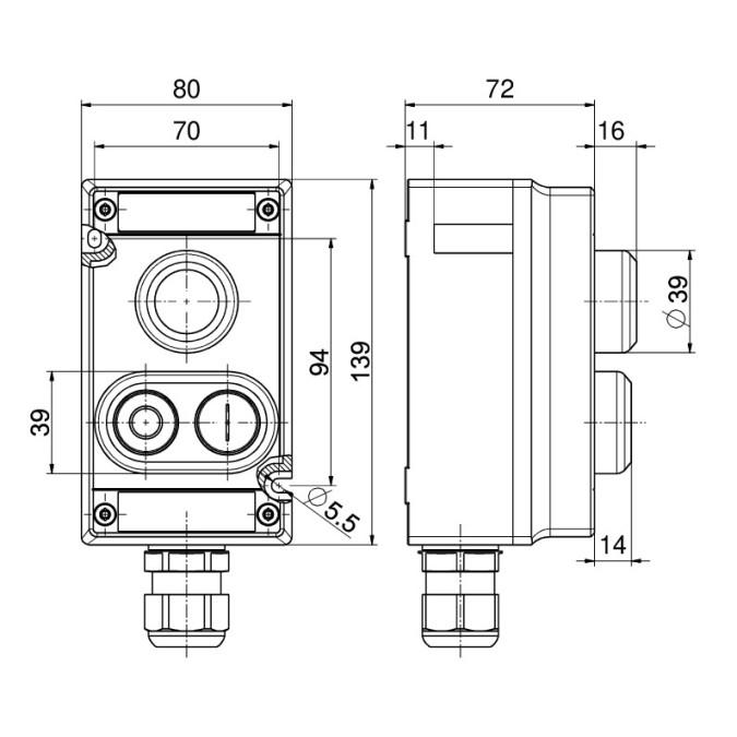 Командний пристрій Steute Ex BF 80 2 LM/DDT (LED/1OS) -60°C