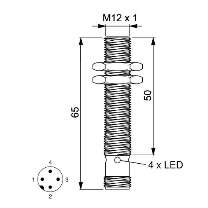 Індуктивний датчик Steute IS M12b 3DCCC PNP NO ST2 Extreme