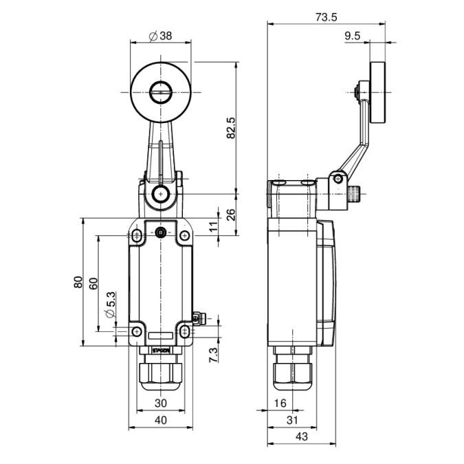 Кінцевий вимикач Steute Ex ES 98 DL-11-3G/D mit verzahnter Welle