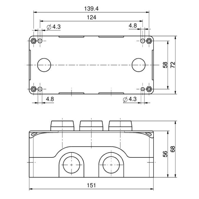 Командний пристрій Steute RF BF 74 RT/RT/RT SW868-BATT LBT