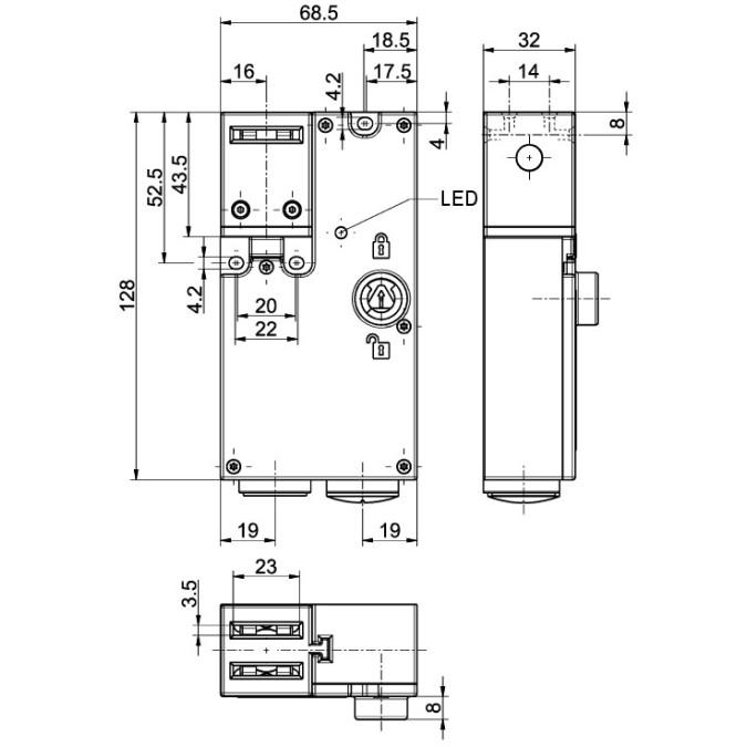 Електромагнітне блокування Steute STM 295 2O/1O1S-R-FE