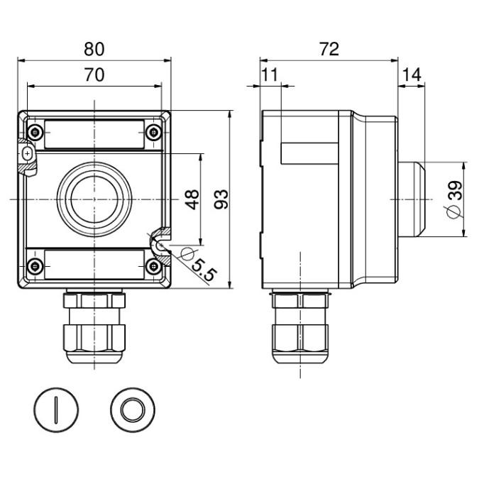 Командний пристрій Steute Ex BF 80 1 DT (1O/1S) -60°C