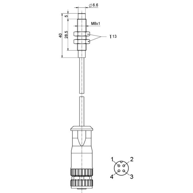 Індуктивний датчик Steute RF IS M8 nb-ST 0,5m