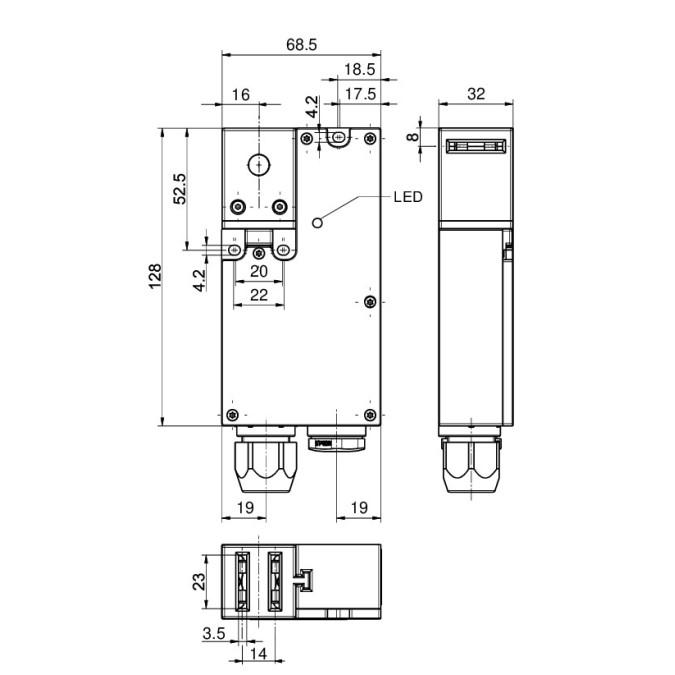Електромагнітне блокування Steute Ex STM 295 1O1S/1O1S-A/90°-3G/D