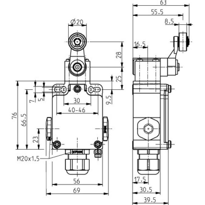 Кінцевий вимикач Steute Ex 355 4VH 1S/1O UE