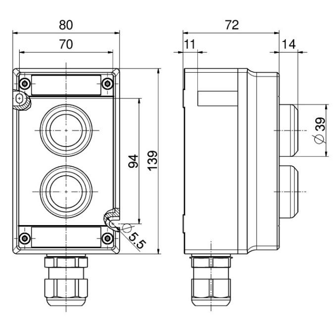Командний пристрій Steute Ex BF 80 2 LDT/LDT (1OS/1OS) -60°C