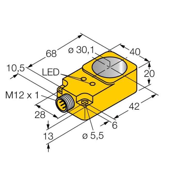 Індуктивний датчик TURCK BI30R-Q20-AN6X2-H1141