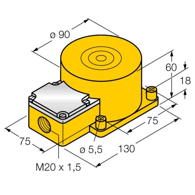 Індуктивний датчик TURCK NI100U-K90SR-VN4X2