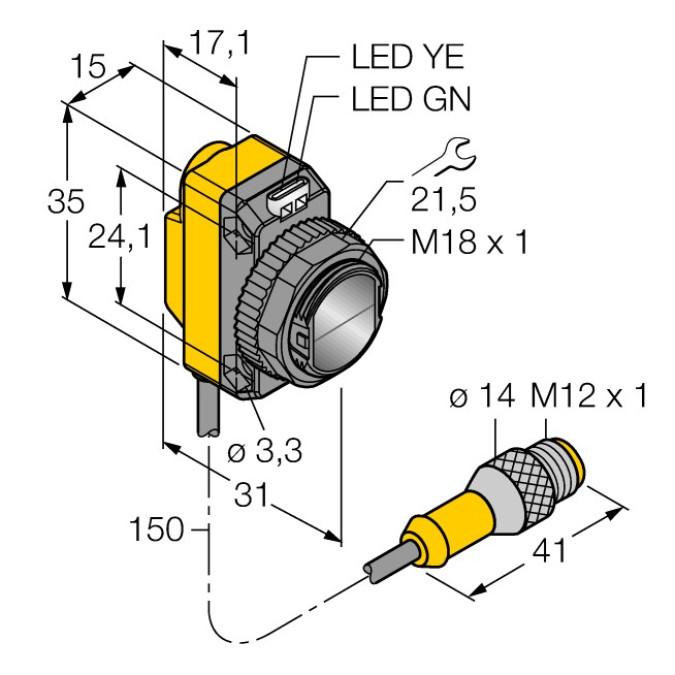 Оптичний датчик Banner QS18EP6CV45Q5