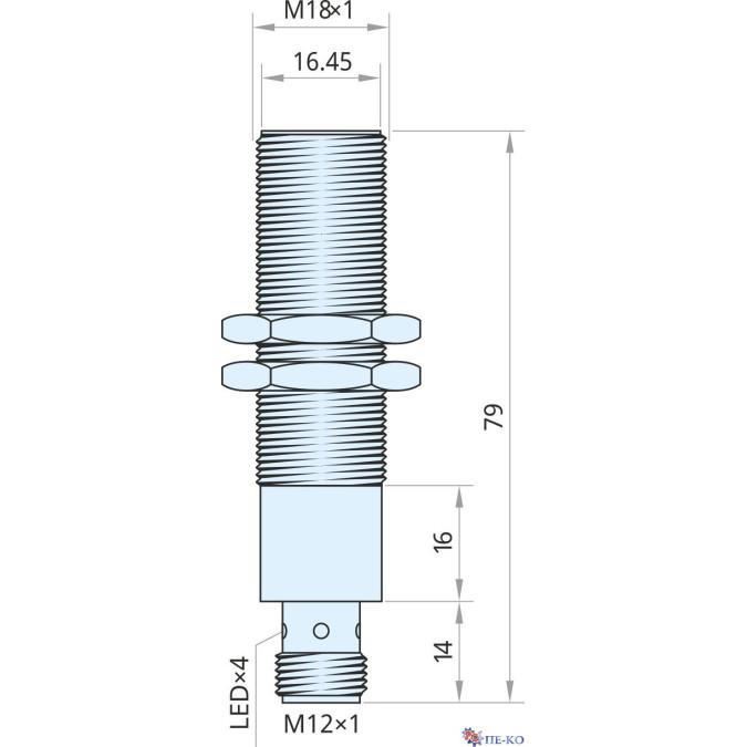 Індуктивний датчик Xecro ILT18-S8PC79-A12