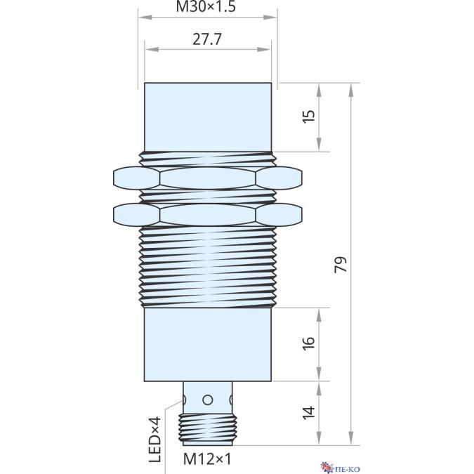 Індуктивний датчик Xecro ILT30-N25NO79-A12