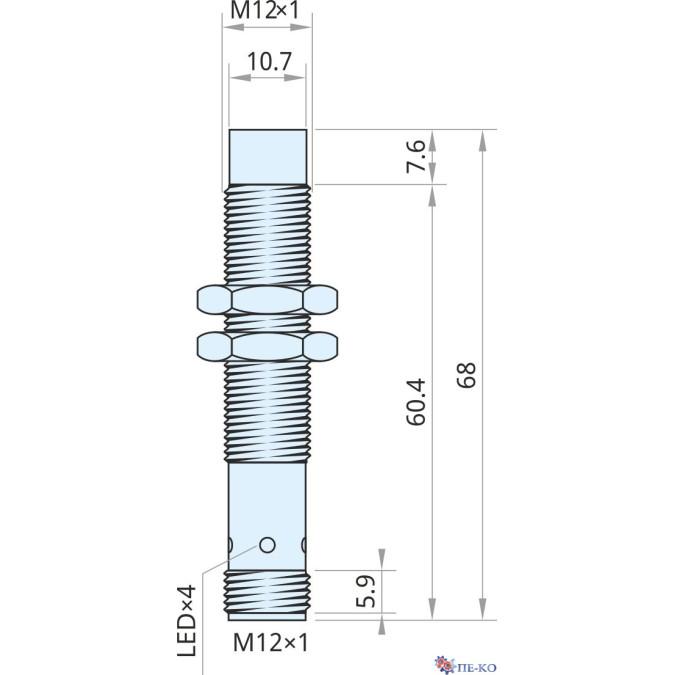 Індуктивний датчик Xecro IMF12-N6PO68-A12
