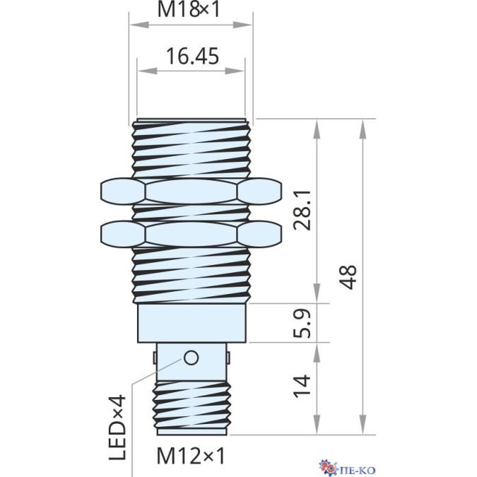 Індуктивний датчик Xecro IMF18-S8PC48-A12