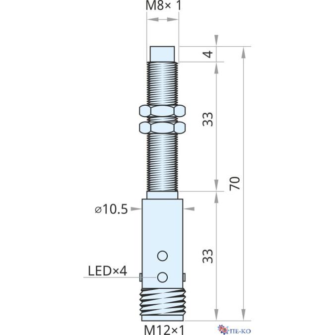 Індуктивний датчик Xecro IMF8-N4NC70-A12