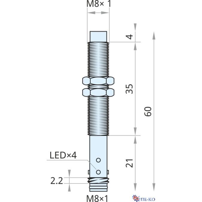 Індуктивний датчик Xecro IMF8-N4NO60-A8