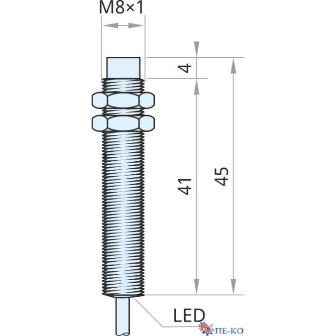 Індуктивний датчик Xecro IMF8-N4PC45-A2P